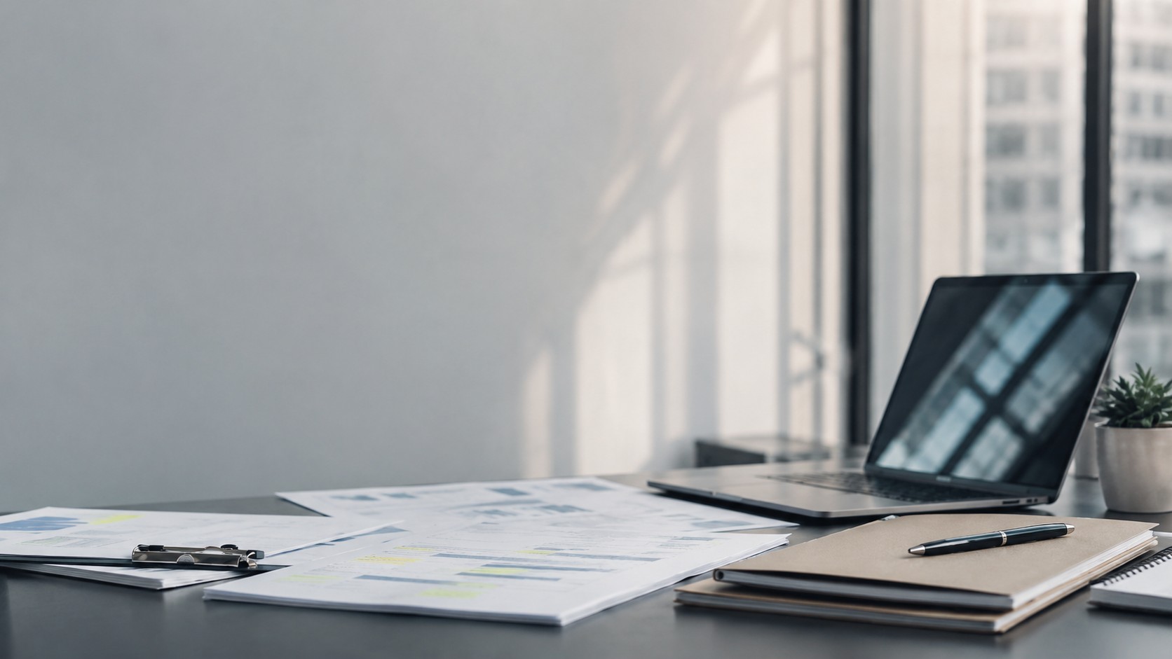 Documents and laptop on a professional desk representing False Claims Act investigation and case review
